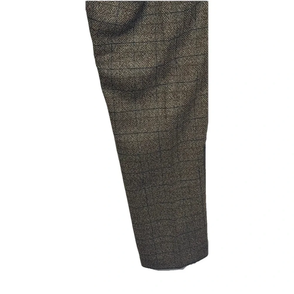 House Of Cavani Men's Dress Pants Windowpane Tweed Straight Fit Brown Sz.‎ 42X32